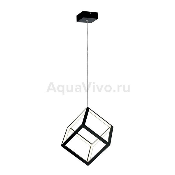 Подвесной светильник Citilux Куб CL719201, арматура черная, плафон металл / полимер черный, 36х36 см