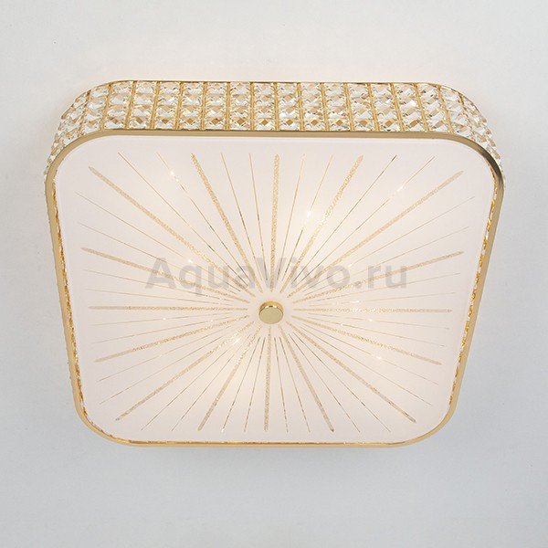 Потолочный светильник Citilux Портал CL324282, арматура золото, плафон стекло / хрусталь прозрачный, 51х51 см - фото 1