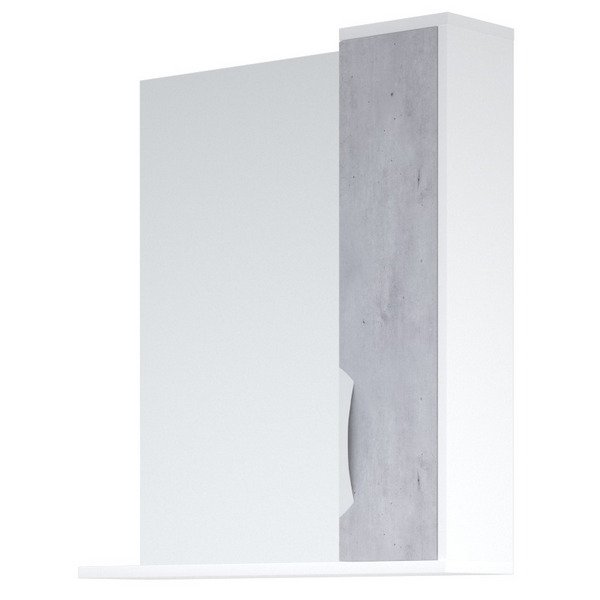 Шкаф-зеркало Corozo Чикаго 65, правый, цвет белый / бетон - фото 1