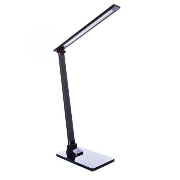 Офисная настольная лампа Arte Lamp Spillo A1116LT-1BK, арматура цвет черный, плафон пластик, цвет черный