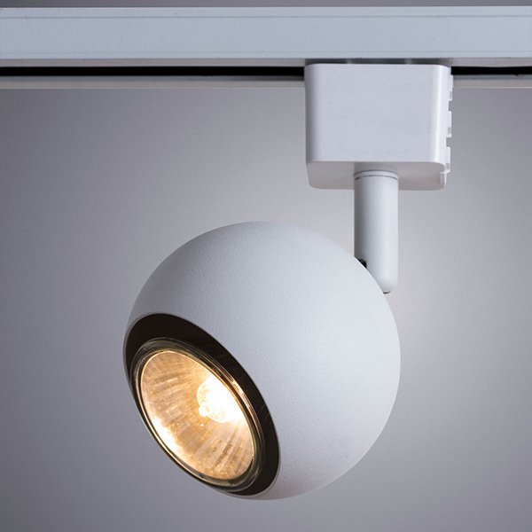 Трековый светильник Arte Lamp Brad A6253PL-1WH, арматура белая, плафон металл белый, 6х8 см - фото 1