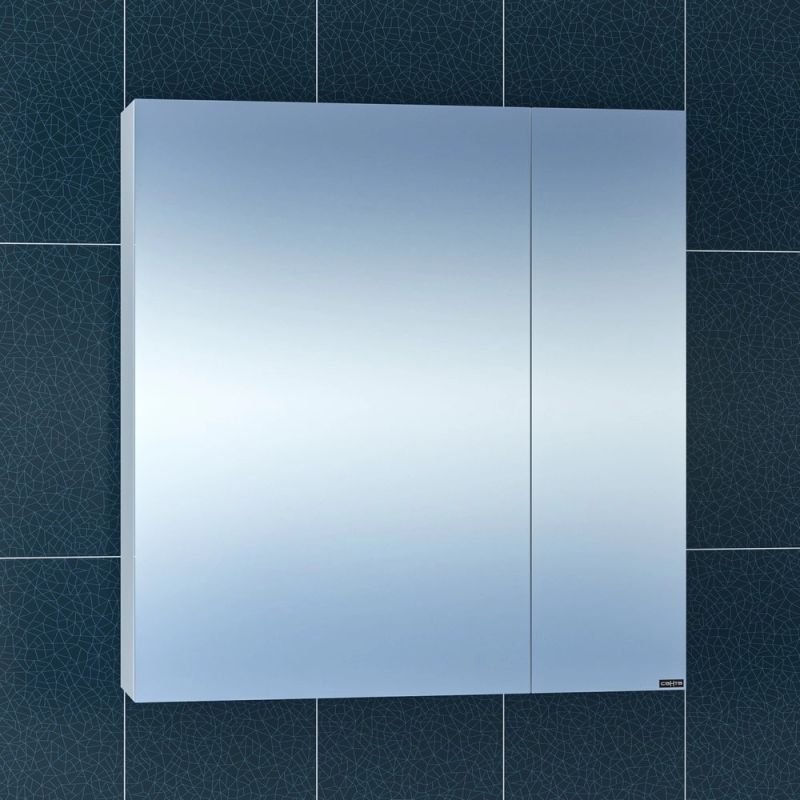 Шкаф-зеркало Санта Стандарт 70, цвет белый