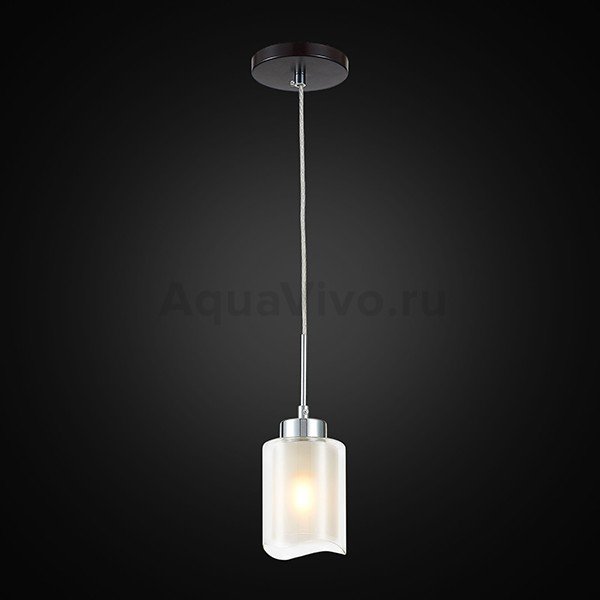 Подвесной светильник Citilux Фортуна CL156112, арматура хром / венге, плафон стекло белое / прозрачное, 12х12 см - фото 1