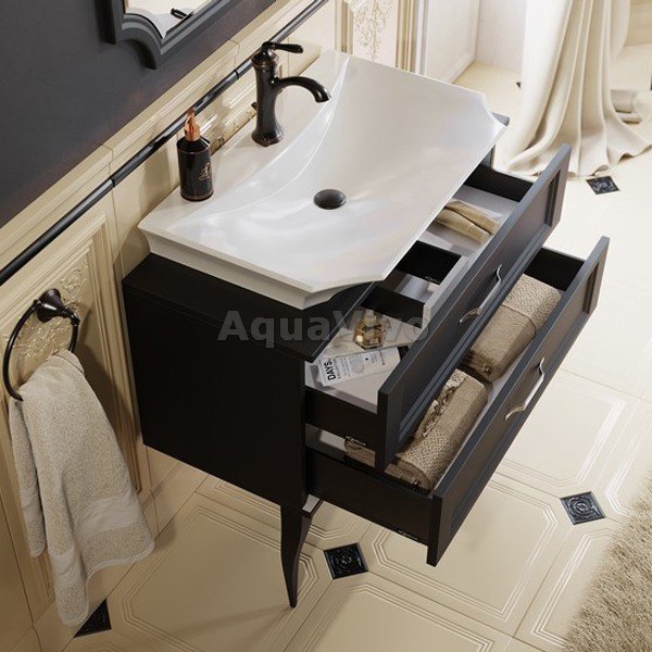Мебель для ванной Aqwella La Donna 85, цвет черный - фото 1