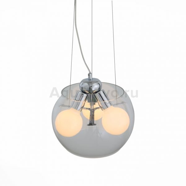 Подвесной светильник ST Luce Uovo SL512.103.03, арматура металл, цвет хром, плафон стекло, цвет прозрачный