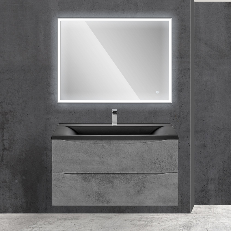 Мебель для ванной Vincea Mia 90, под раковину из искусственного камня, цвет бетон - фото 1