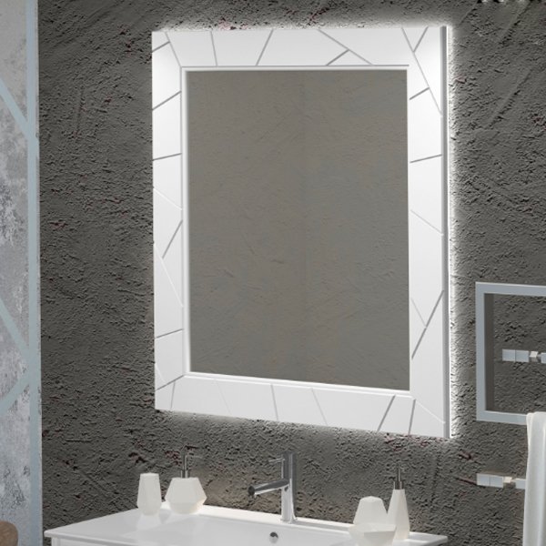 Зеркало Опадирис Луиджи 70x100, с подсветкой, цвет белый матовый - фото 1
