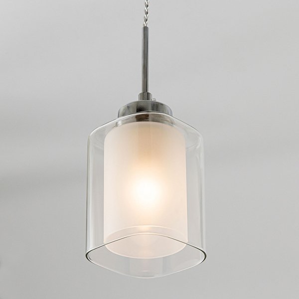 Подвесной светильник Citilux Риволи CL104110, арматура алюминий, плафон стекло прозрачное / белое, 11х11 см - фото 1