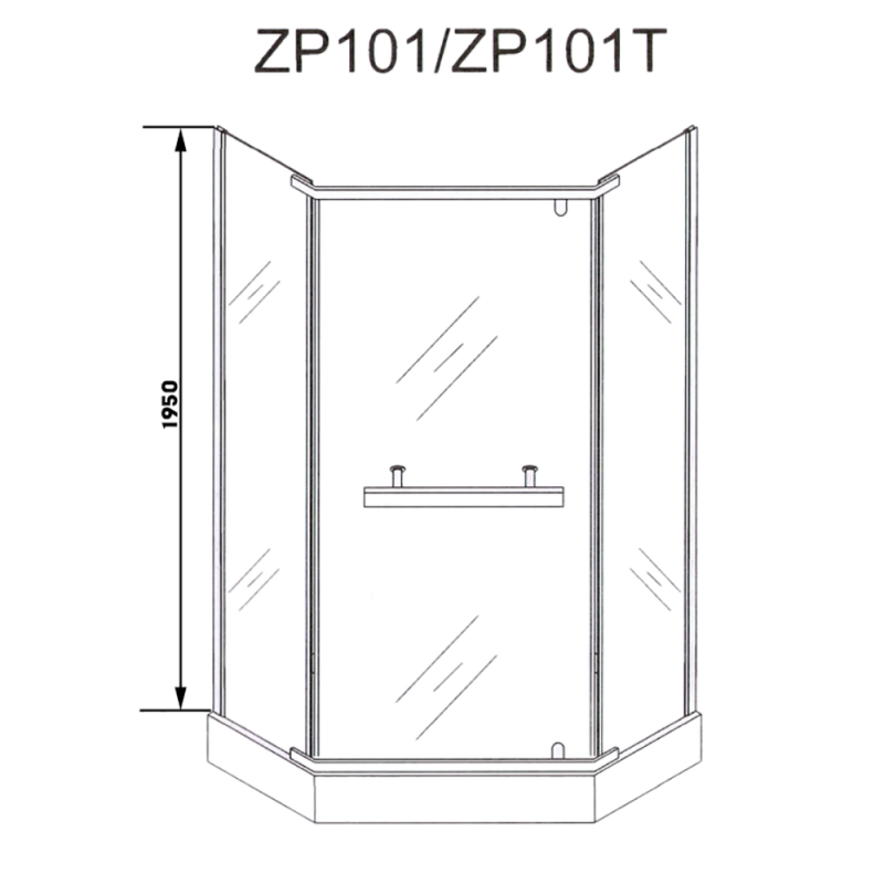 Душевой уголок CeruttiSPA Chika ZP101T 100x100, с полотенцедержателем, стекло прозрачное, профиль хром глянцевый