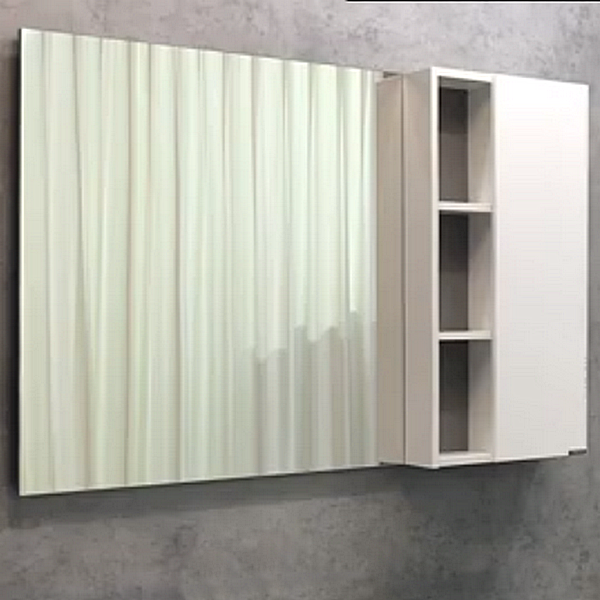 Шкаф-зеркало Comforty Милан 120, правый, цвет белый глянец