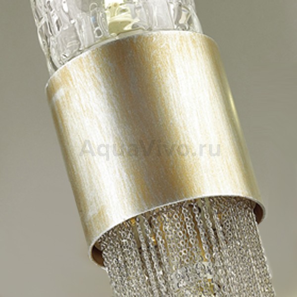 Бра Odeon Light Perla 4631/2W, арматура серебро, плафон стекло / металл прозрачное / серебристо-золотистый, 10х40 см - фото 1