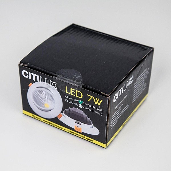 Точечный светильник Citilux Каппа CLD0057W, арматура белая, цветовая температура 3000 K, 10х10 см