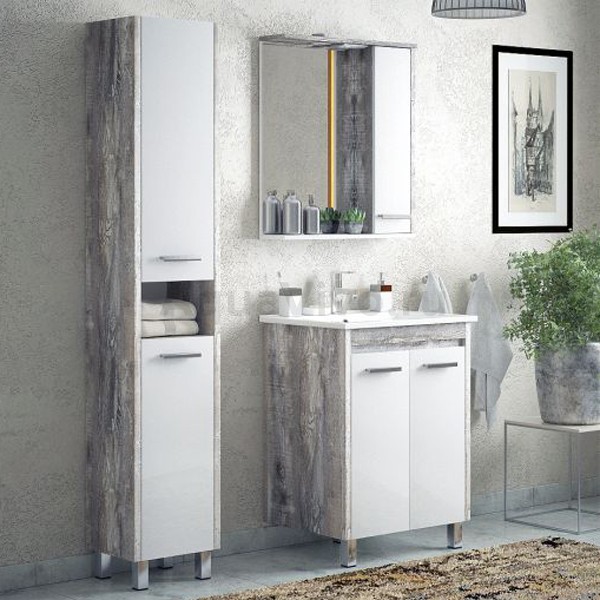 Мебель для ванной Corozo Лорена 75, цвет белый / антик