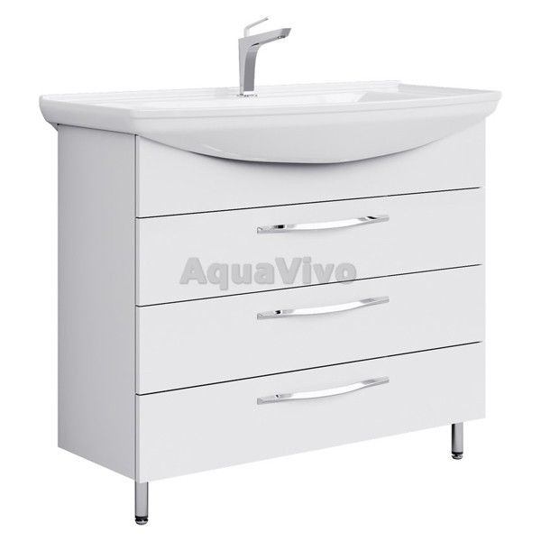 Мебель для ванной Aqwella Аллегро 105, с 3 ящиками, цвет белый