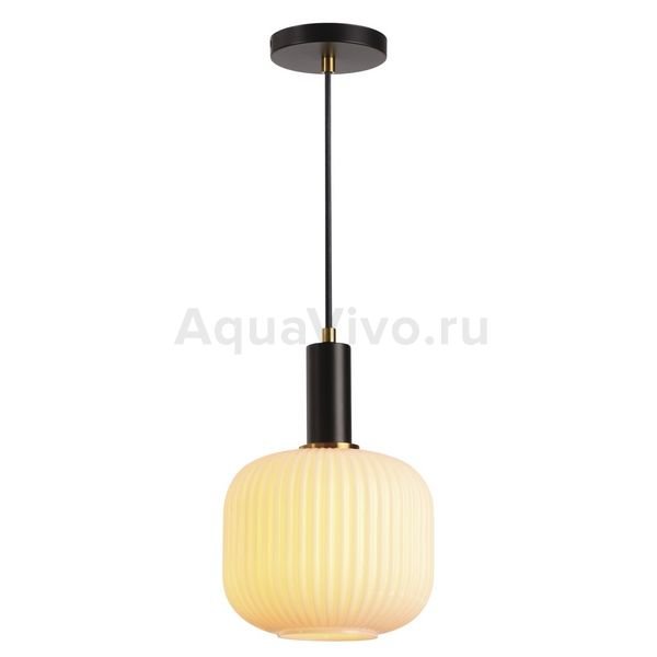 Подвесной светильник Lumion Merlin 4452/1, арматура цвет черный/белый, плафон/абажур стекло, цвет белый