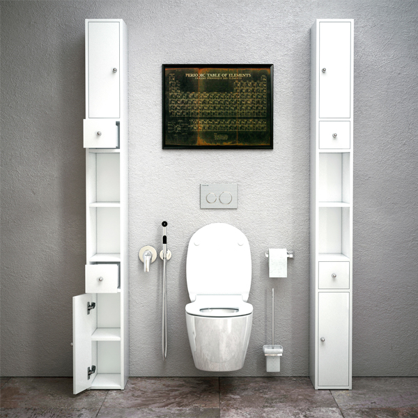 Шкаф-пенал Corozo Энри 20 для туалета, цвет белый - фото 1