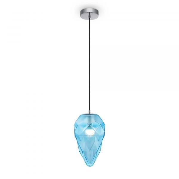 Подвесной светильник Maytoni Globo P052PL-01BL, арматура хром, плафон стекло голубое