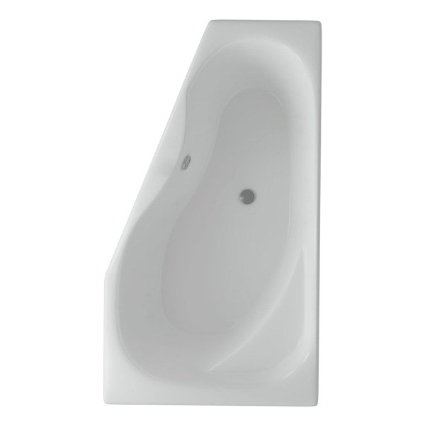 Акриловая ванна Акватек Медея 170х95, правая, цвет белый (ванна + вклеенный каркас + слив-перелив)