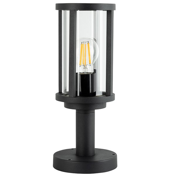 Садовый светильник Arte Lamp Toronto A1036FN-1BK, арматура черная, плафон стекло прозрачное, 13х13 см