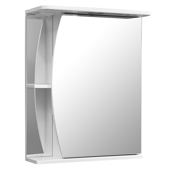 Шкаф-зеркало Stella Polar Лана 55/С, правый, с подсветкой, цвет белый