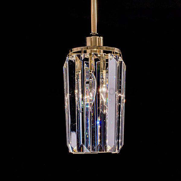 Подвесной светильник Citilux Синди CL330112, арматура золото, плафон хрусталь прозрачный, 9х9 см