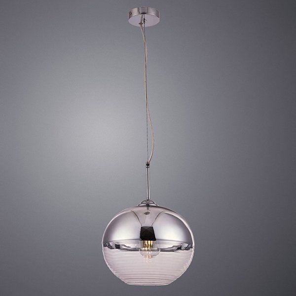 Подвесной светильник Arte Lamp Wave A7763SP-1CC, арматура хром, плафон стекло хром / прозрачное, 28х28 см - фото 1