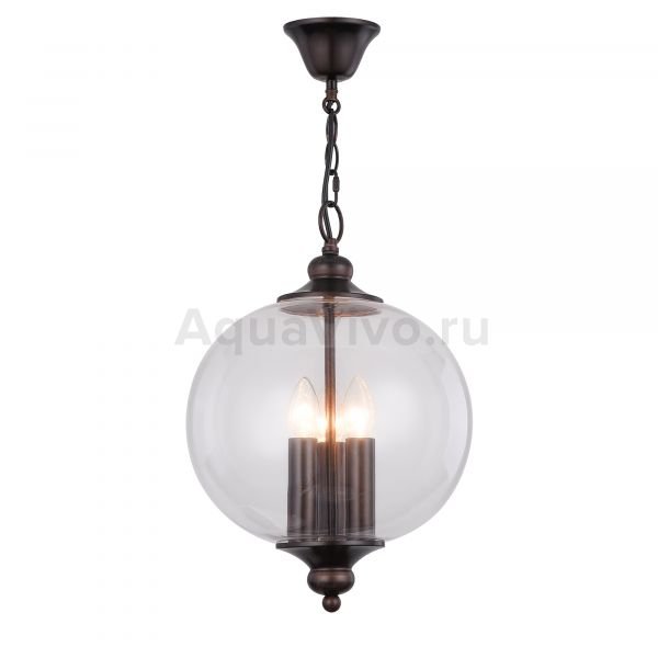 Подвесной светильник ST Luce Lateria SL362.303.03, арматура металл, цвет коричневый, плафон стекло, цвет прозрачный