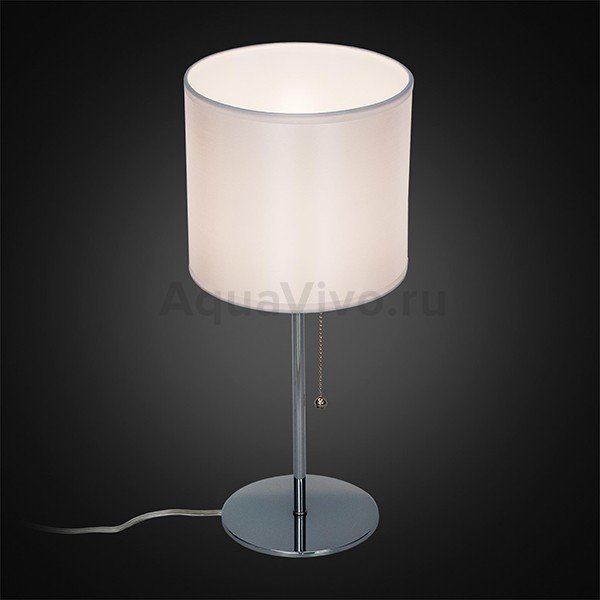 Интерьерная настольная лампа Citilux Аврора CL463810, арматура хром, плафон ткань белая, 20х20 см