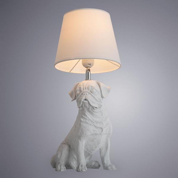Настольная лампа Arte Lamp Bobby A1512LT-1WH, арматура белая, плафон ткань белая, 25х21 см