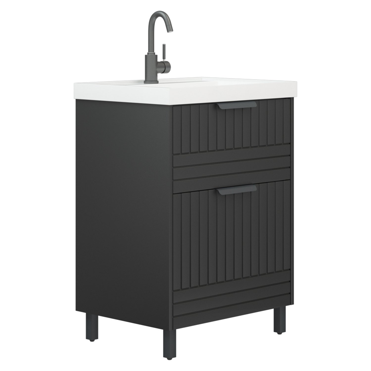 Мебель для ванной Corozo Терра Люкс 60, цвет графит матовый