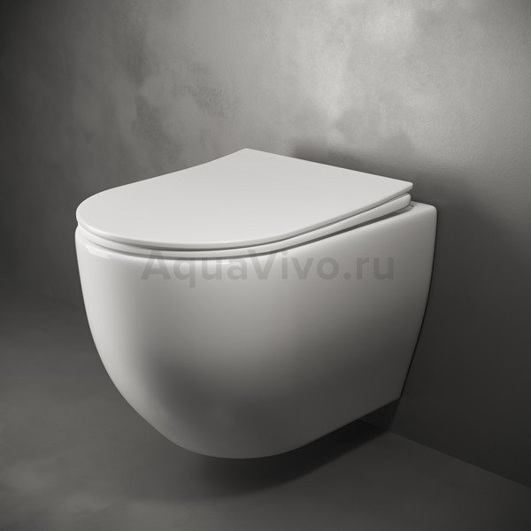 Унитаз Ceramica Nova Mia CN1805 подвесной, безободковый, с сиденьем микролифт - фото 1