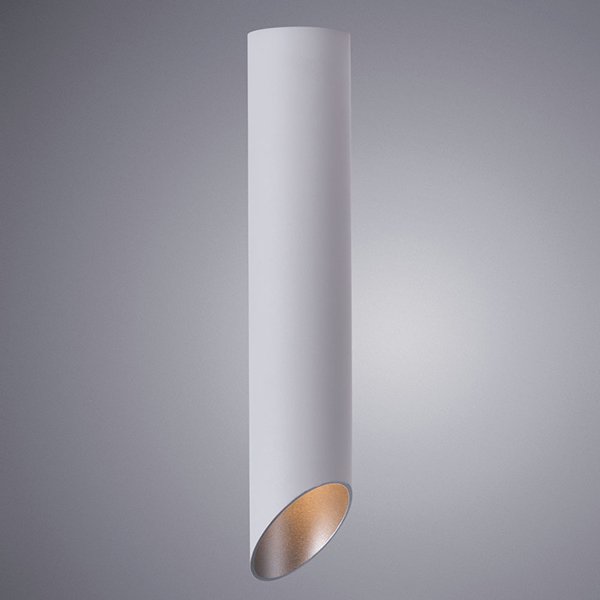 Потолочный светильник Arte Lamp Pilon A1536PL-1WH, арматура белая, плафон металл белый / серый, 6х6 см