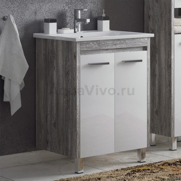 Мебель для ванной Corozo Лорена 75, цвет белый / антик - фото 1
