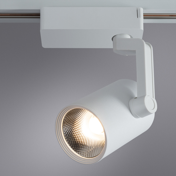 Трековый светильник Arte Lamp Traccia A2321PL-1WH, арматура белая, плафон металл белый, 9х7
