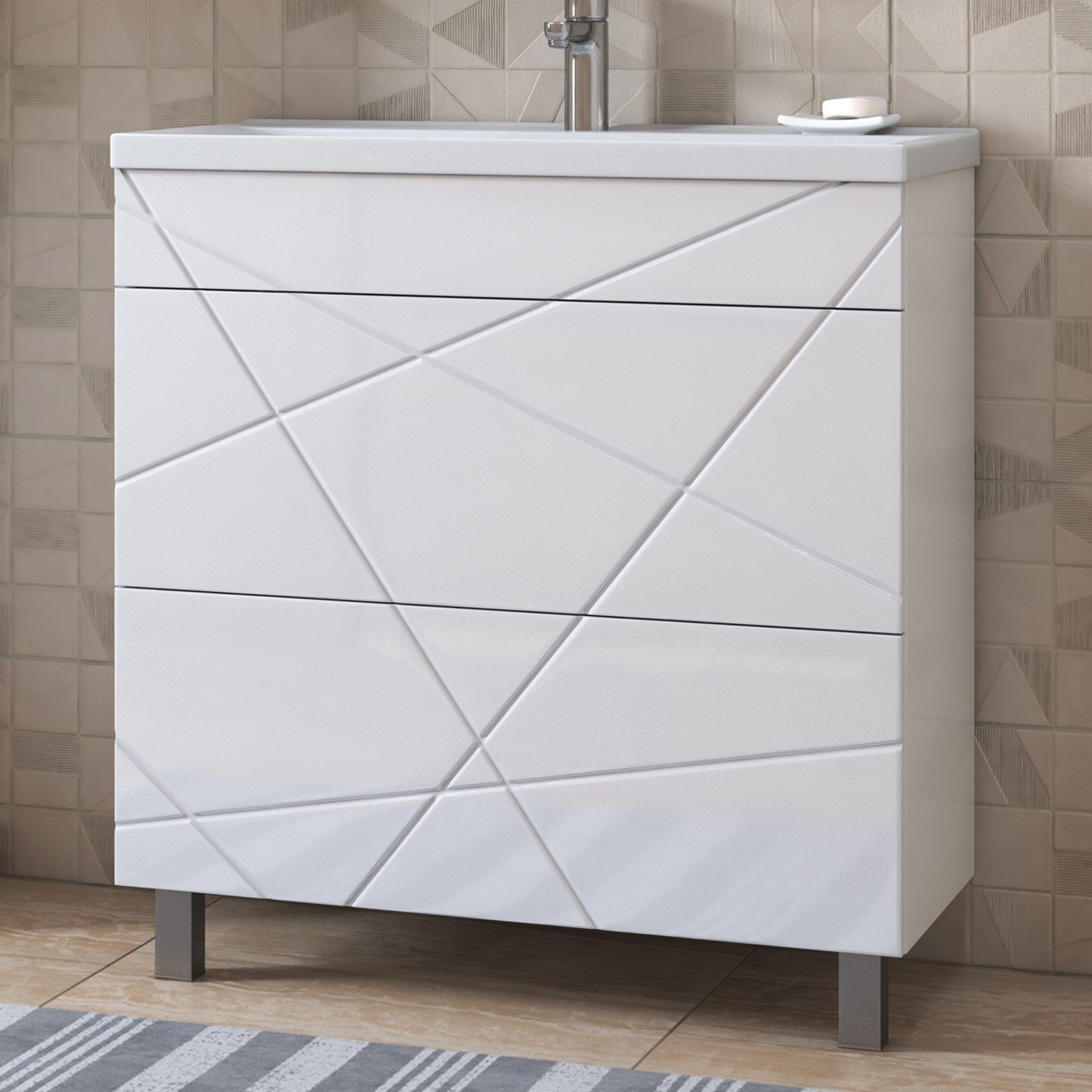 Мебель для ванной Vigo Geometry-2 80, цвет белый