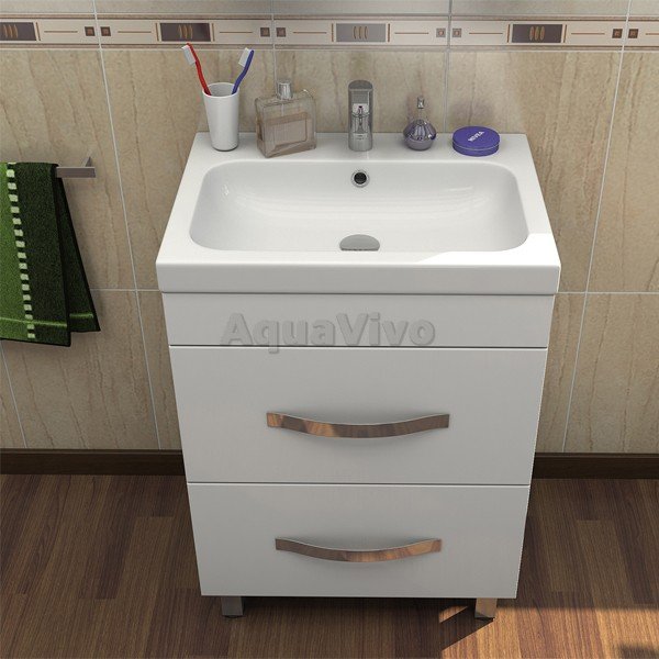 Мебель для ванной Какса-А Квадро 50, напольная, цвет белый