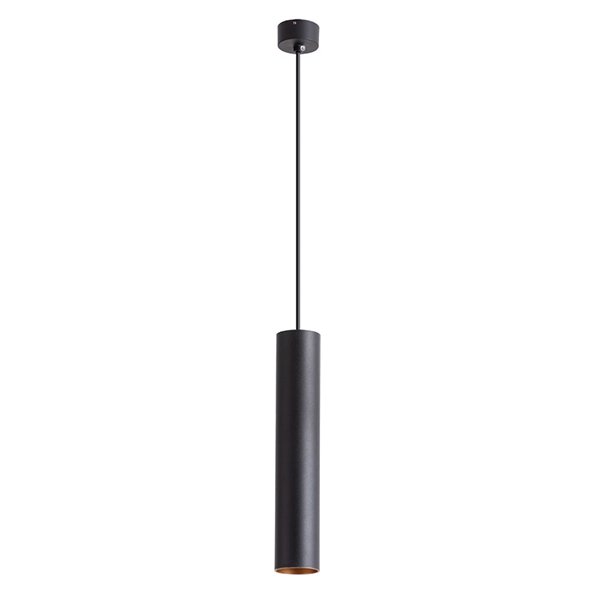 Подвесной светильник Arte Lamp Torre A1530SP-1BK, арматура черная, плафон металл черный / золото, 6х6 см