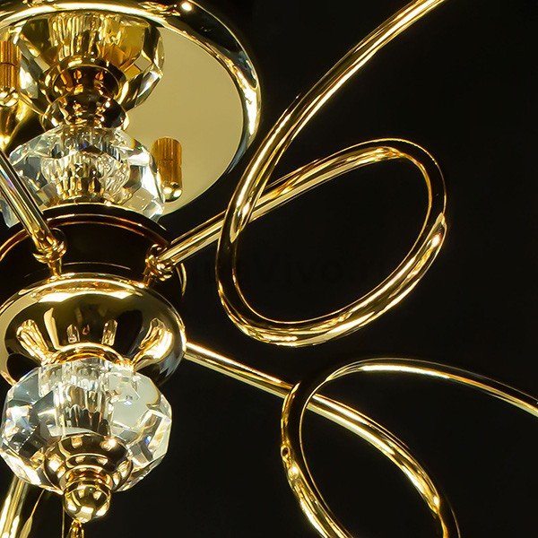 Потолочная люстра Citilux Синди CL330152, арматура золото, плафоны хрусталь прозрачный, 60х60 см - фото 1