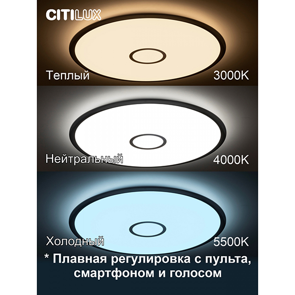 Потолочный светильник Citilux Старлайт CL703A103G, арматура бронза, плафон полимер белый / бронза, 67х67 см