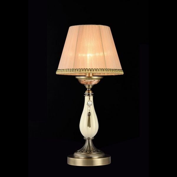 Интерьерная настольная лампа Maytoni Demitas RC024-TL-01-R, арматура цвет бронза, плафон/абажур органза, цвет бежевый