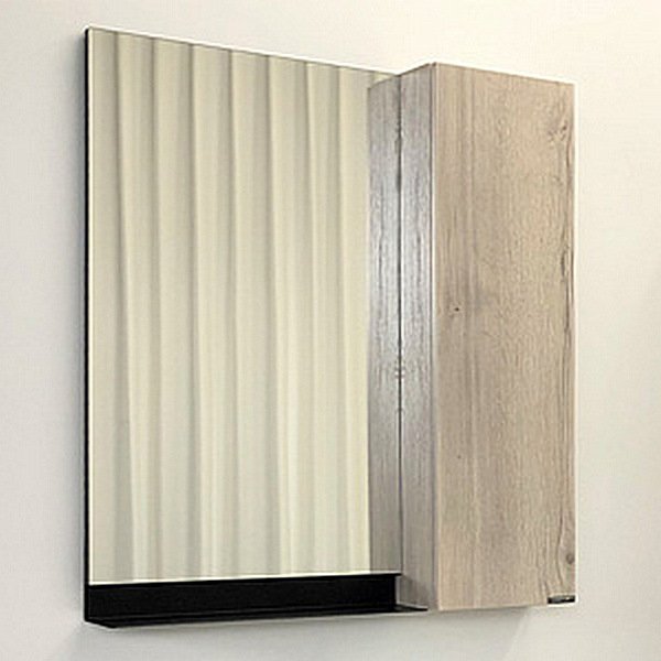 Шкаф-зеркало Comforty Бонн 75, цвет дуб дымчатый / графит