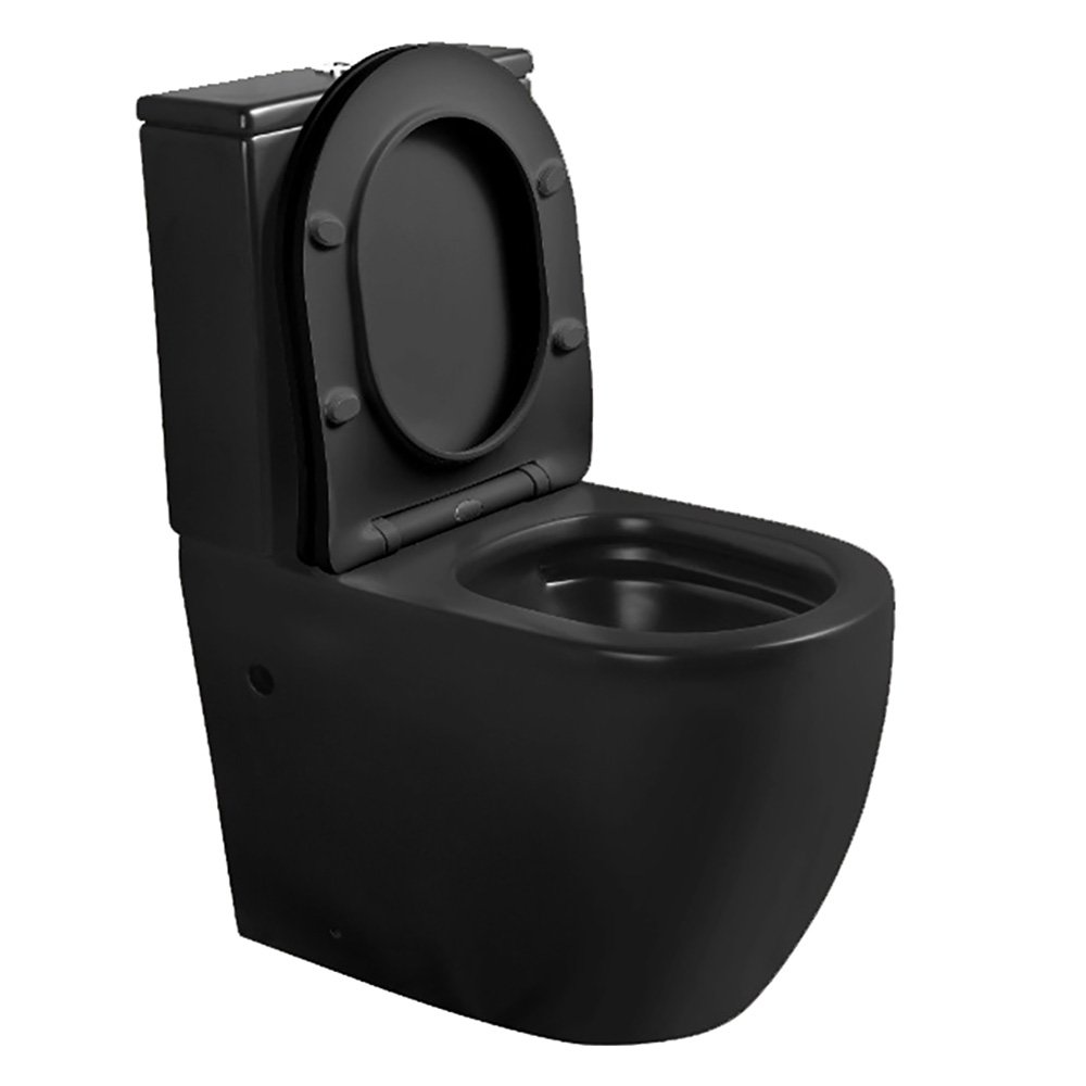 Унитаз CeruttiSPA Orlter MB CT9866 напольный, безободковый, с сиденьем микролифт, цвет черный матовый - фото 1