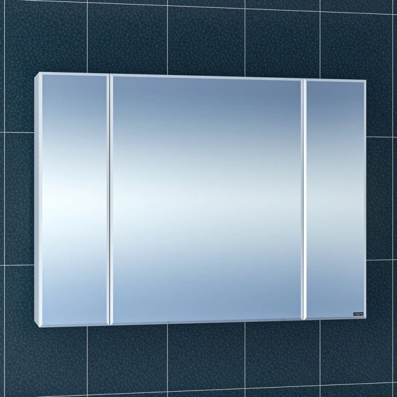 Шкаф-зеркало Санта Стандарт 100, цвет белый - фото 1