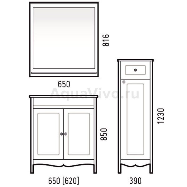 Мебель для ванной Corozo Блюз 65, цвет белый - фото 1