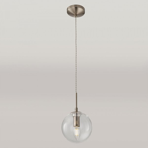 Подвесной светильник Citilux Томми CL102011, арматура хром, плафон стекло прозрачное, 15х15 см - фото 1