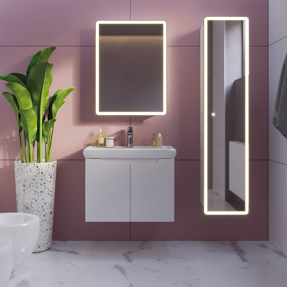 Мебель для ванной Dreja Q (D) 70, с 2 дверцами, цвет белый глянец - фото 1