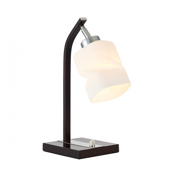 Настольная лампа Citilux Берта CL126812, арматура коричневая, плафон стекло белое
