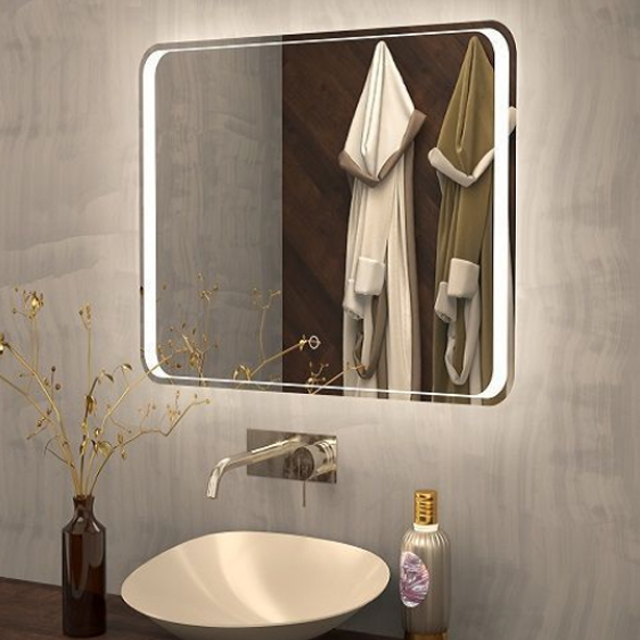 Зеркало Art & Max Elegant 80x80, с подсветкой и диммером