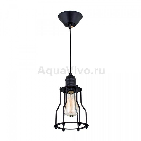 Подвесной светильник Citilux Эдисон CL450201, арматура черная, плафон металл черный, 15х15 см