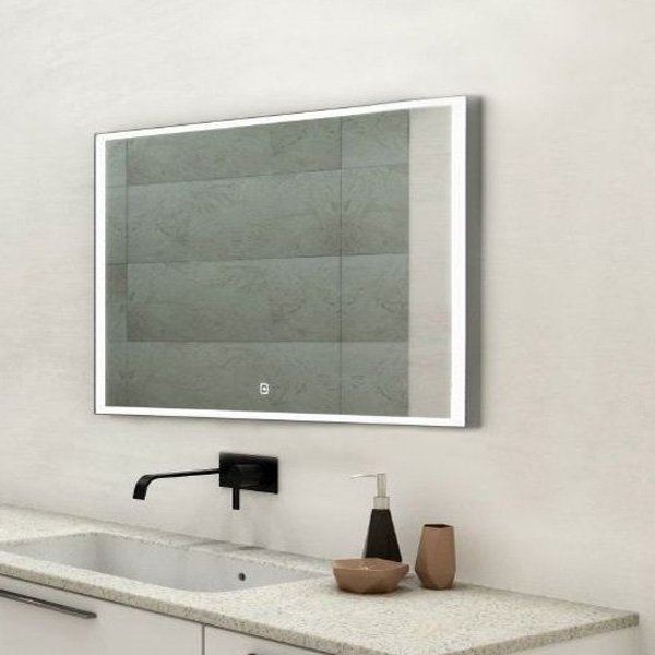 Зеркало Art & Max Arezzo 120x80, с подсветкой и диммером, цвет хром